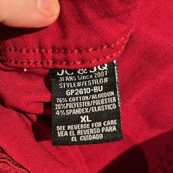 Maroon/Red Flare Jeans - Picture 5 of 5